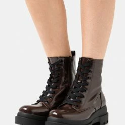 Call It Spring XENIA - Platform Ankle Boots - Dark Brown